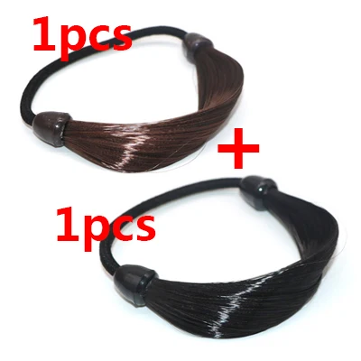 2pcs Прямые эластичные резинки для волос, жемчужные бусины, ободки с бантами, резинка для волос, резинка для волос, конский хвост, аксессуары для волос для женщин и девушек - Цвет: 2pcs
