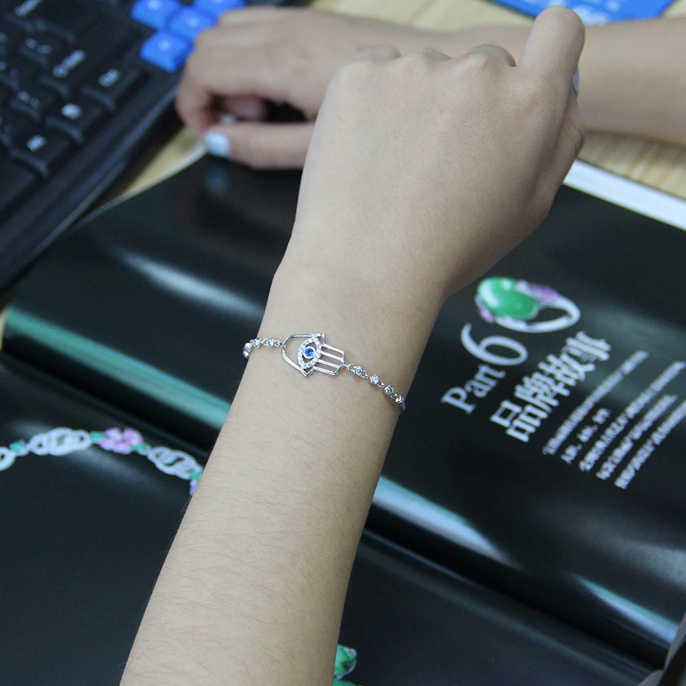Devil Eye Jewelry Zircon Adjustable Bracelet Women's Fashion Palm Shape Ladies | Украшения и аксессуары