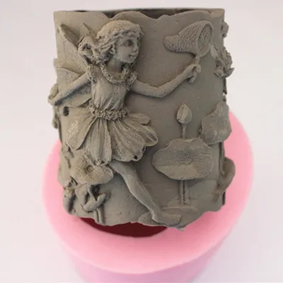

2016 Hot Selling Happy Angel Girl Craft Art Silicone Soap Mold Craft Molds Handmade Candle Molds Christmas Silicone Mold SM048