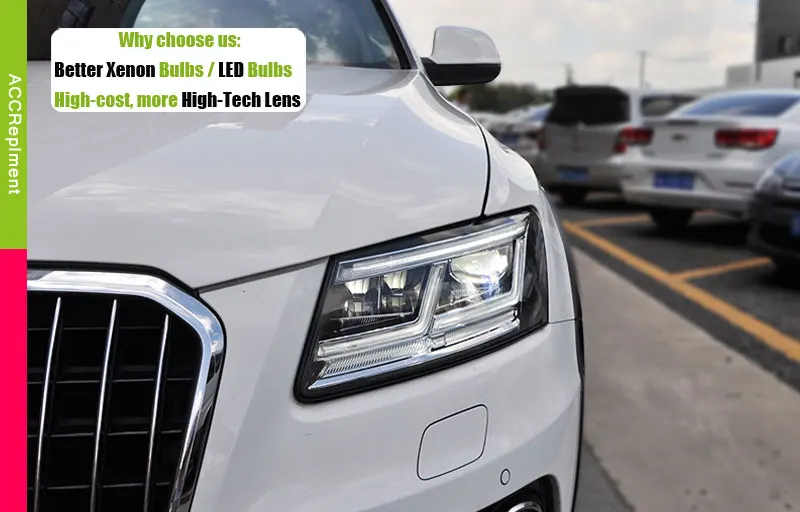 Автомобильный Стайлинг для Audi Q5 фары 2009- Q5 светодиодный фары DRL Объектив двойной луч H7 HID Xenon bi xenon объектив
