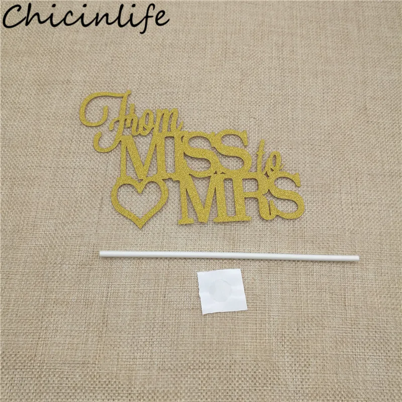 Chicinlife 1 шт. Золотой/Серебряный от мисс до миссис Топпер для торта девичника