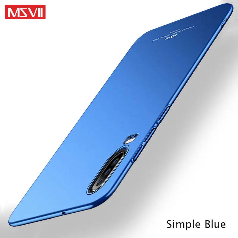 Blue Huawei P30 Pro Чехол MSVII Жесткий Тонкий матовый Coque для huawei P30 случае P 30 Pro Lite автомобильный держатель чехол для huawei 30 облегченная Чехол - Цвет: Blue