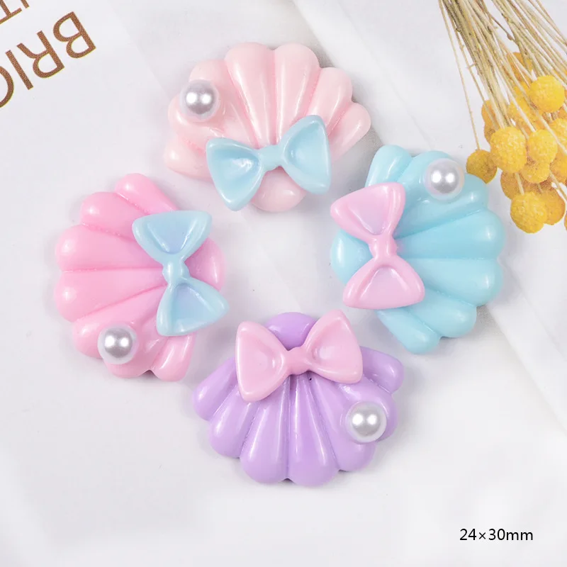 10 шт. кавайная резиновая жемчужная оболочка с плоским основанием кабошон для