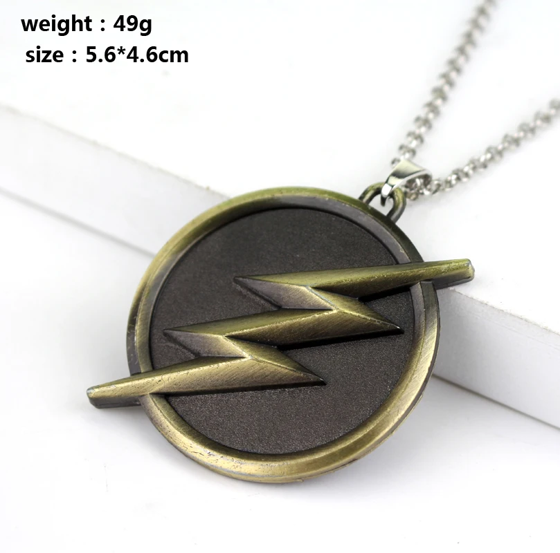 Винтажный логотип в виде молнии ожерелье для женщин и мужчин креативные