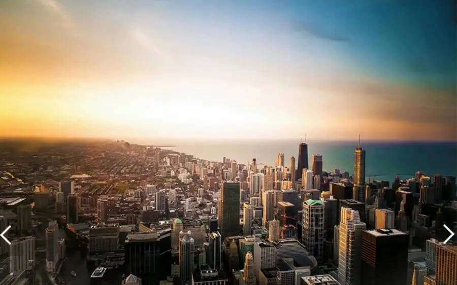 Фотообои с изображением города Чикаго 3D для гостиной дивана фона телевизора