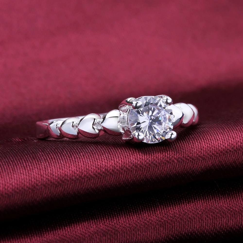 Серебряное модное обручальное кольцо ювелирное изделие маленькое Сердечко с