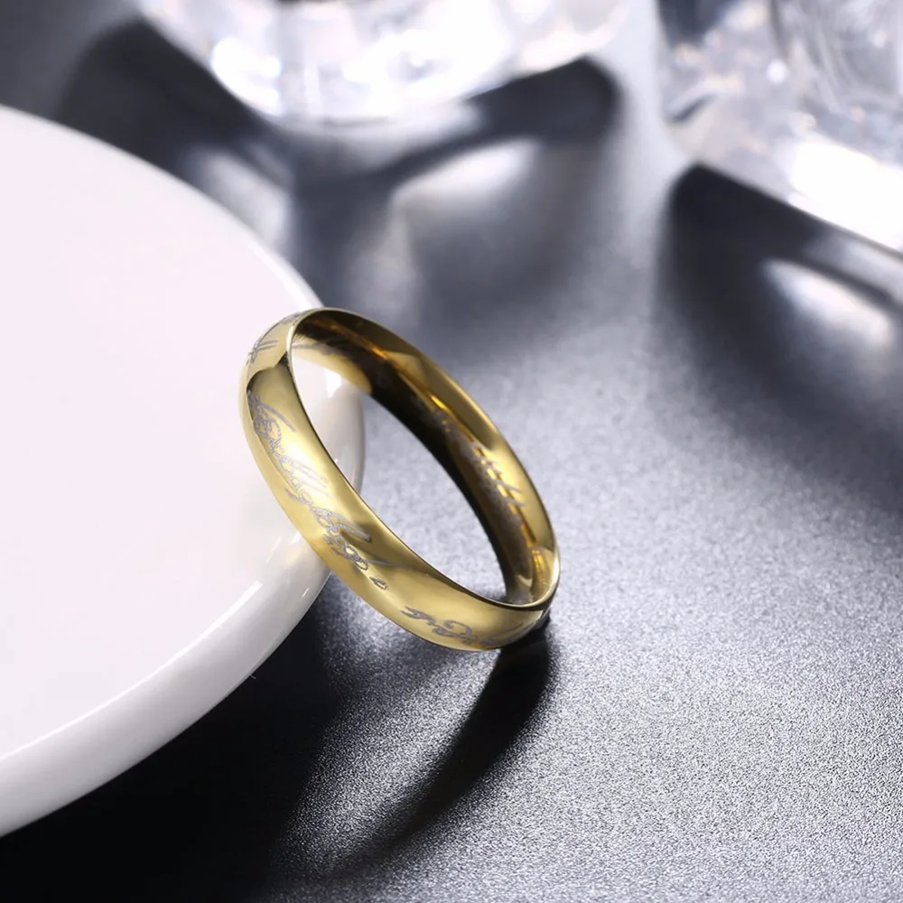 Мода 2017 г. цвет золотистый волшебный узор мужчин кольцо вокруг Модные магия
