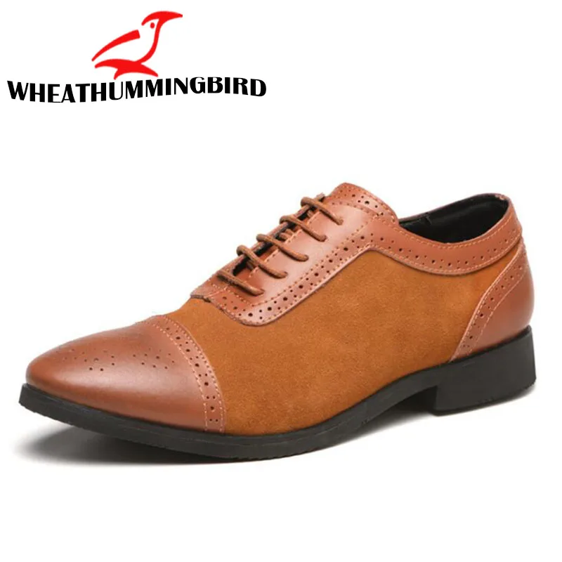 

NEW Arrival Formal Business Shoes Men Vitage Design Leather Oxford Brogue Leather Shoes Men's Dress Shoes Big size 48 A21-32