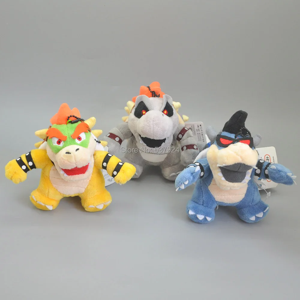 Новый Dark Dry Bowser 5 "13 см брелок-плюшевая кукла кулон Mario 3 вида стилей | Игрушки и