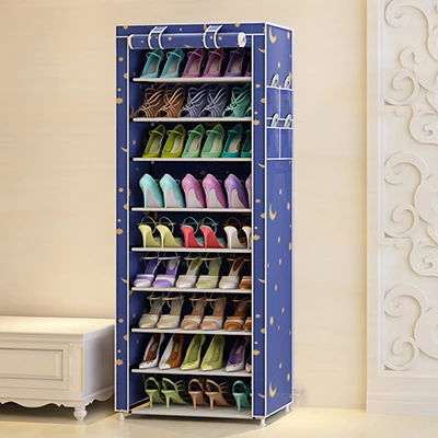 navy blue 9 Ярусов, современные полки для обуви, ткань Оксфорд, табурет, шкаф для хранения, многоцелевой стеллаж для обуви, сделай сам, органайзер для обуви, чехол, экономия места - Цвет: navy blue