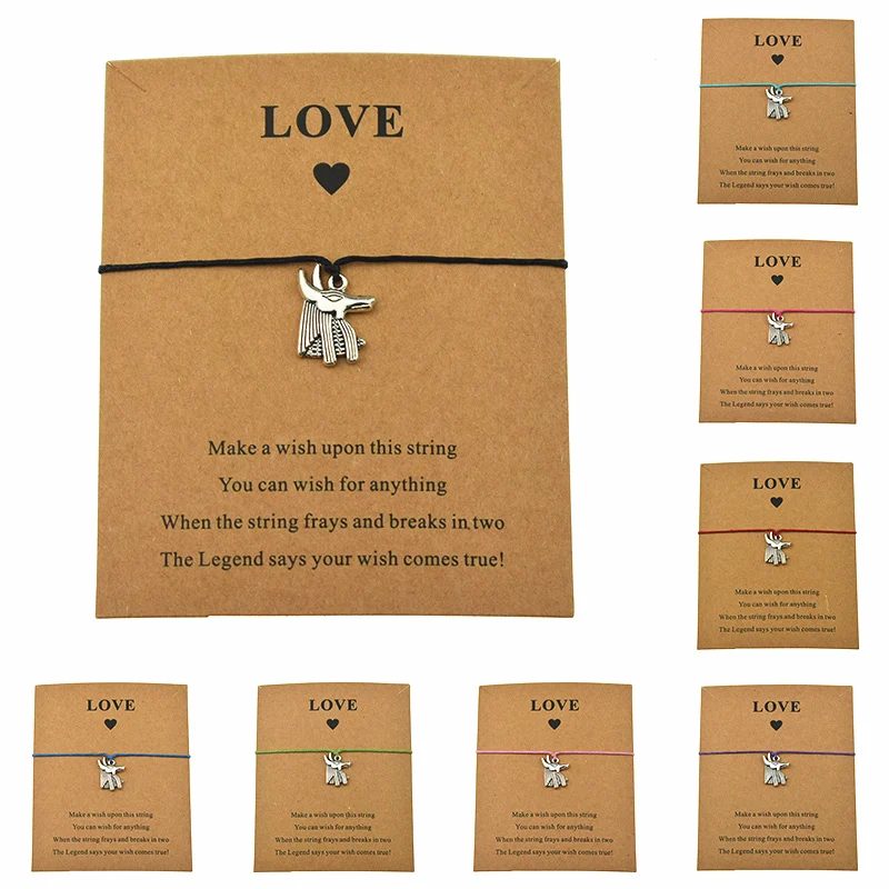 Женский и мужской винтажный браслет Anubis очаровательные Египетские украшения в