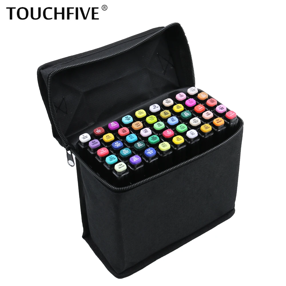 Фломастеры TouchFive 30/40/60/80/168 цветов маркеры с чернилами на масляной и спиртовой