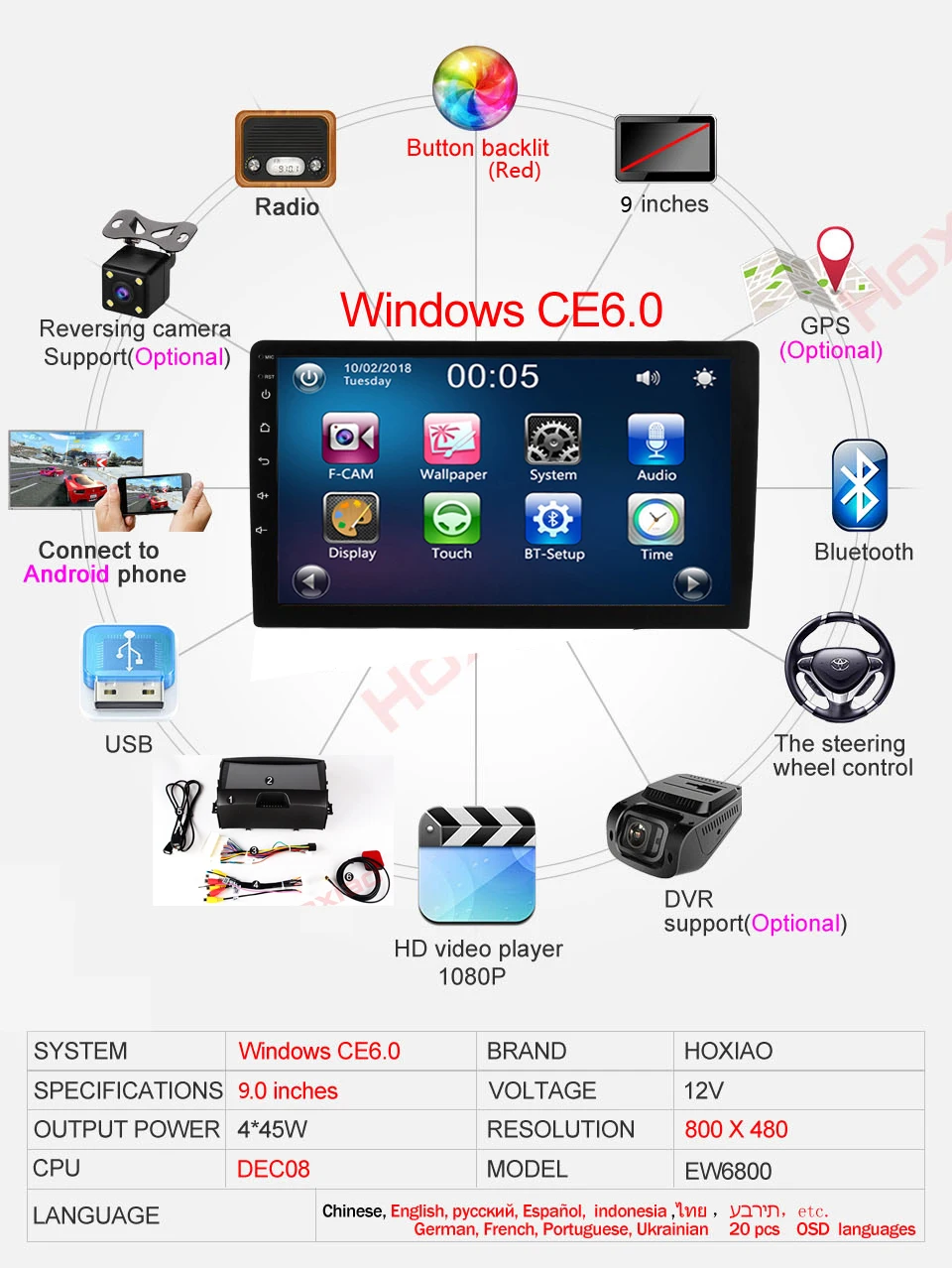 Автомобильный gps 2 din радио рекордер для KIA Sportage 2011- 9 'Bluetooth стерео MP5 плеер FM/AM Поддержка Android Интернет
