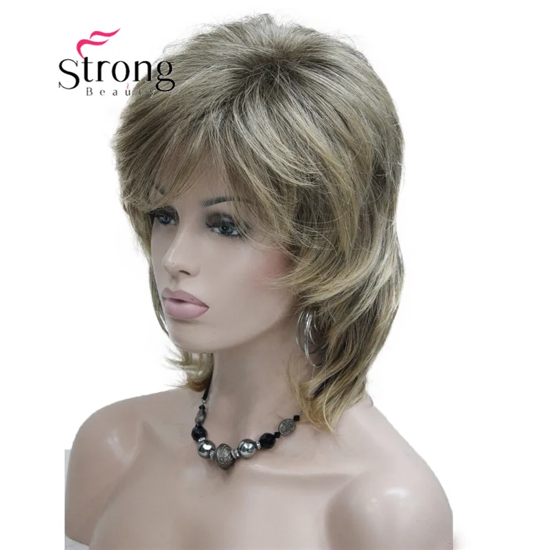StrongBeauty короткий мягкий аксессуар для волос пушистой цветок коричневый Классический колпачок синтетический парик женские волосы парики выбор цвета
