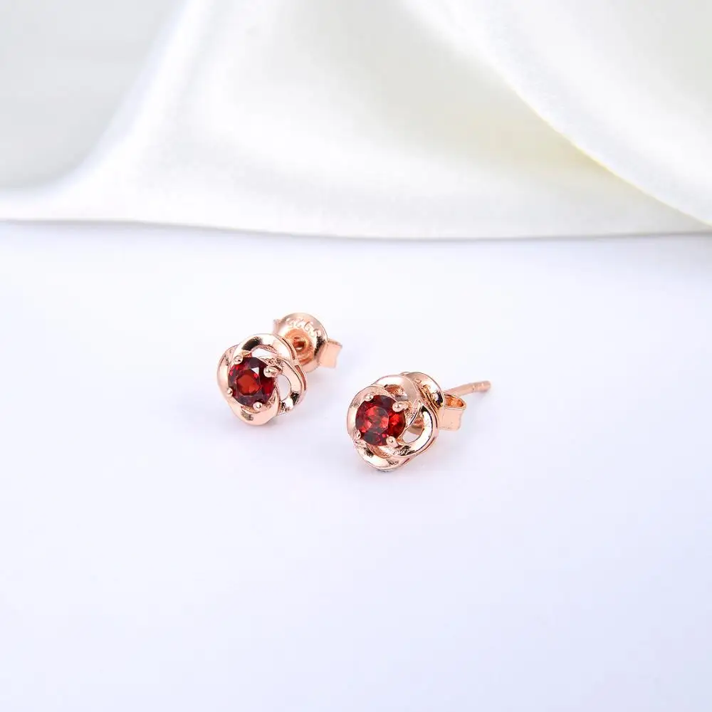 Singreal 925 Sterling Silver Rose Stud Earrings for Women Jewelry Couple Gift Wedding Gold Color | Украшения и аксессуары