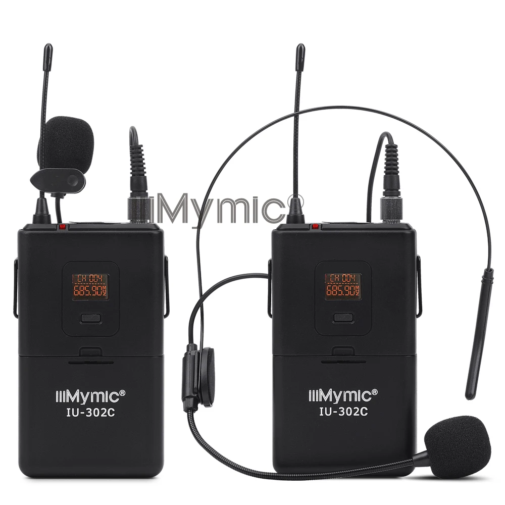 IiiMymic IU 302C UHF 600 700 МГц двухканальный корпус + лацкан гарнитура Ручная