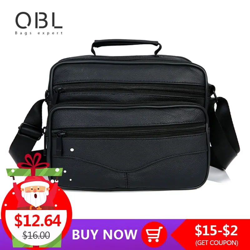 QBL сумки почтальонки из натуральной кожи Мужская Повседневная деловая сумка