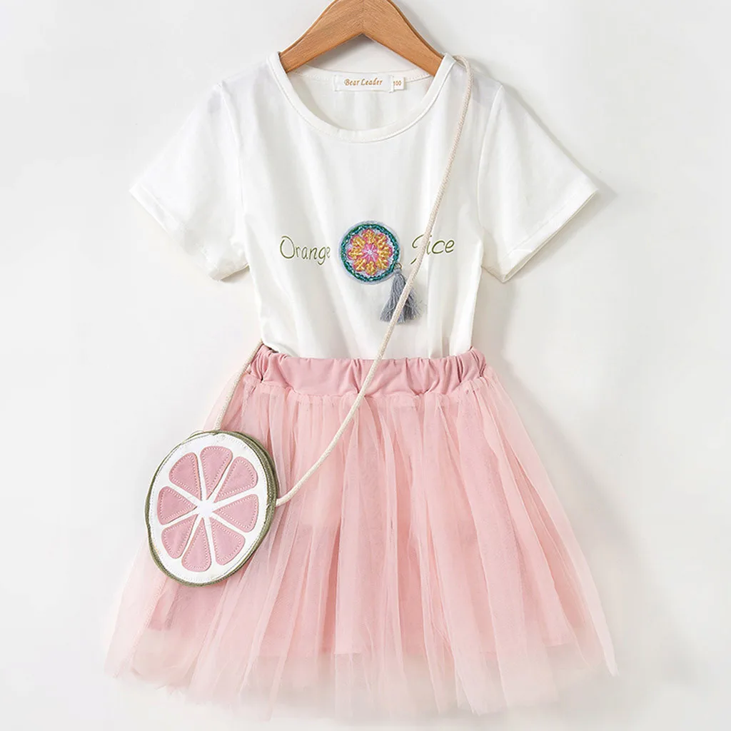 Летние комплекты одежды для девочек комплект из 3 предметов Футболка с буквенным