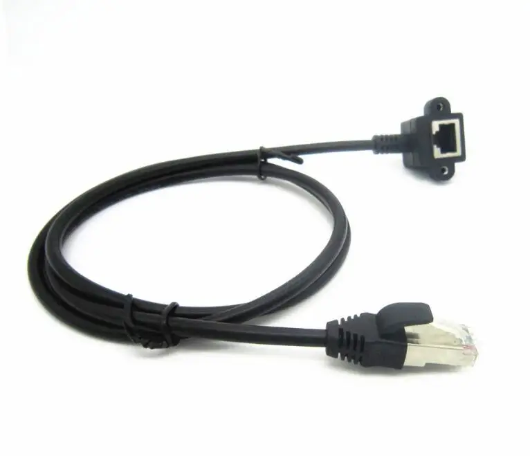 1 м/3 фута 5 м/5 футов RJ45 штекер гнездо 90 прямоугольный сгибаемый крепеж для панели
