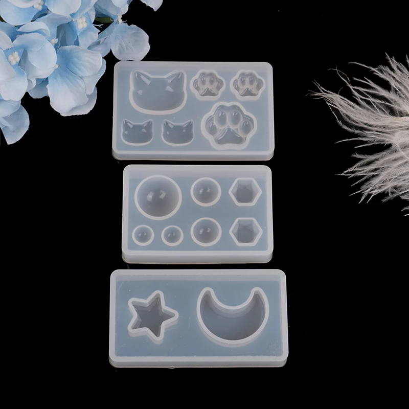 1pcs Cat claw moon star heart Liquid silicone mold DIY resin pendant necklace molds | Дом и сад