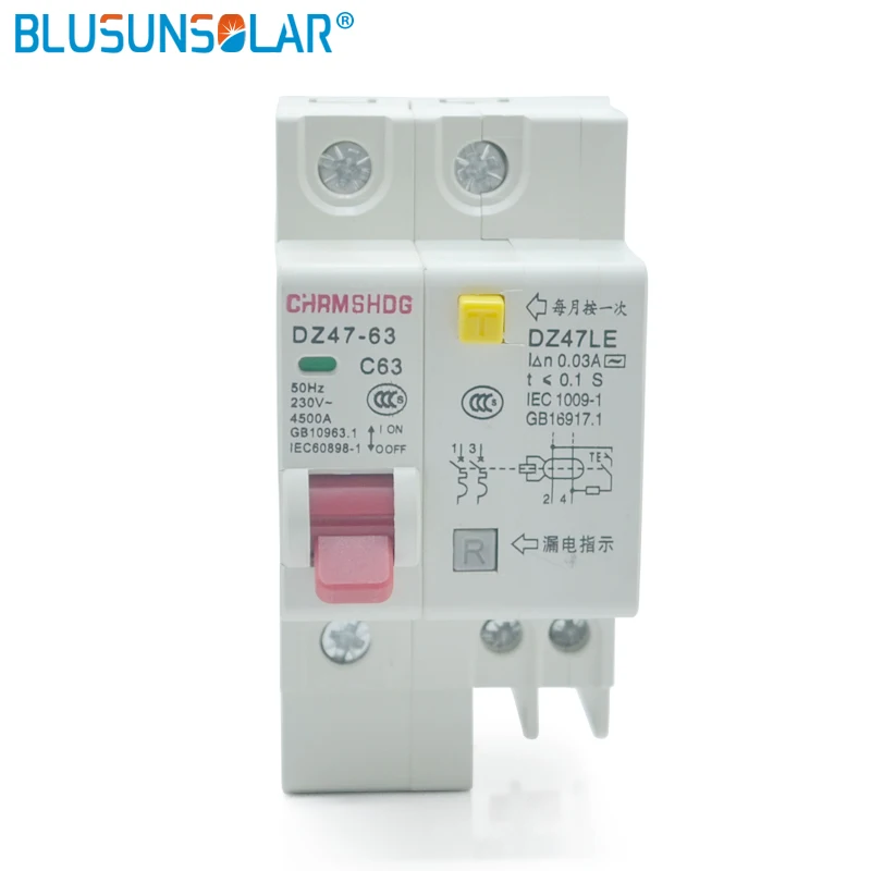 Выключатель защиты от утечки 30mA RCBO MCB 230V 1P + N автоматический выключатель