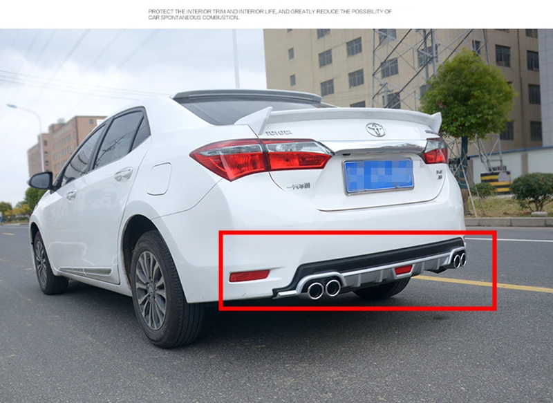 Для Toyota Corolla задний спойлер PP бампер диффузор защитные бамперы для 14 Body kit