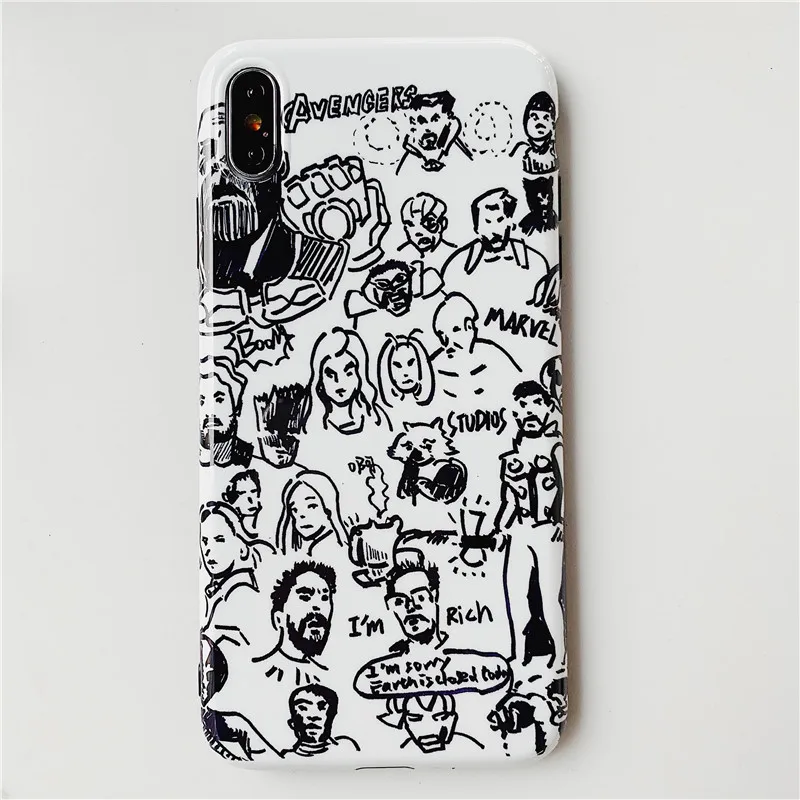 B Крутой Marvel Мстители Железный человек Капитан Америка Супергерой чехол для iPhone X XS MAX XR 10 8 7 6 6S Plus Etui Fundas - Цвет: B
