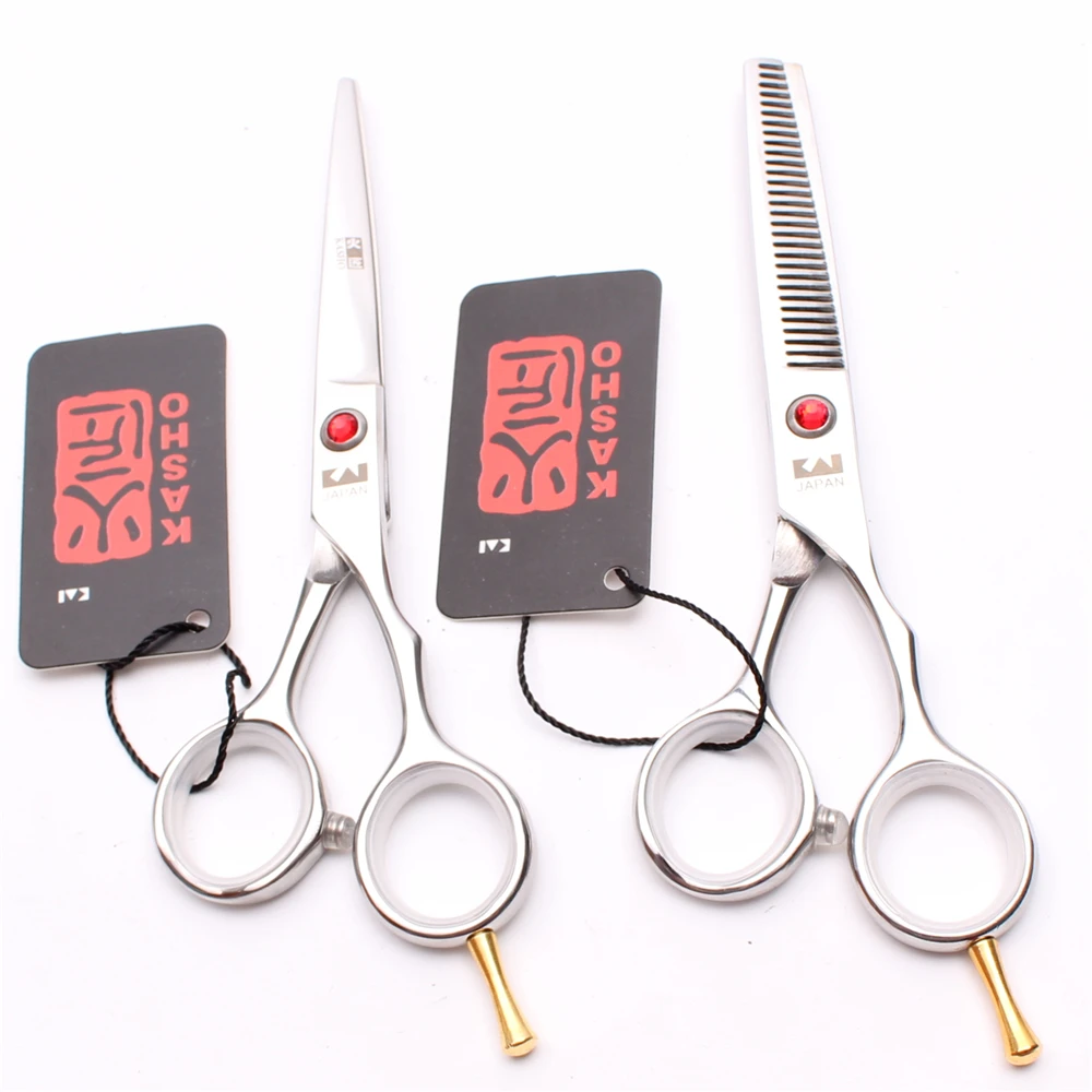 2Pcs H1013 5.5&quot 16cm Kasho JP Steel Cut Hair Cutting Shears Thinning Scissors Professional Hairdresser's Clippers | Красота и