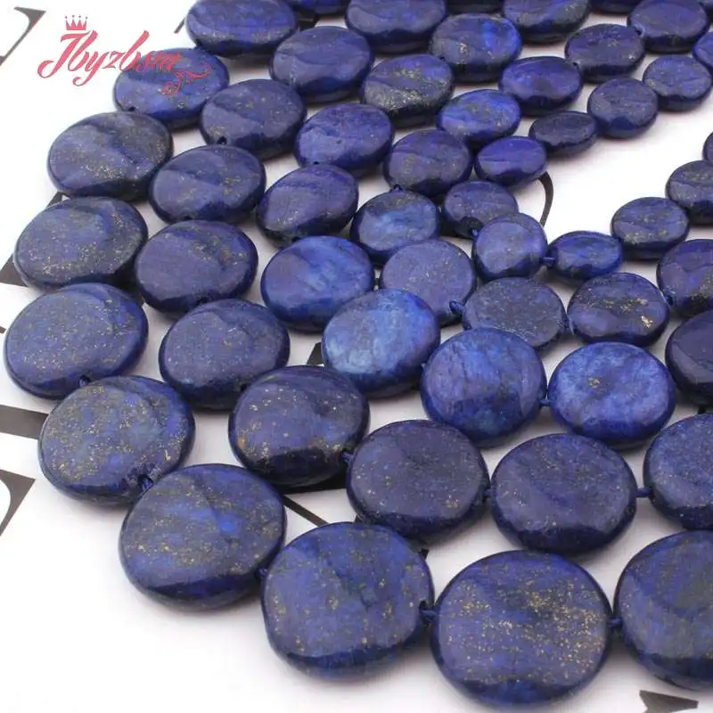 

10,12,20mm Coin Blue Lapis Lazuli Beads Natural Stone Beads For DIY Necklace Bracelet Earring Jewelry Making 15" Free Shipping