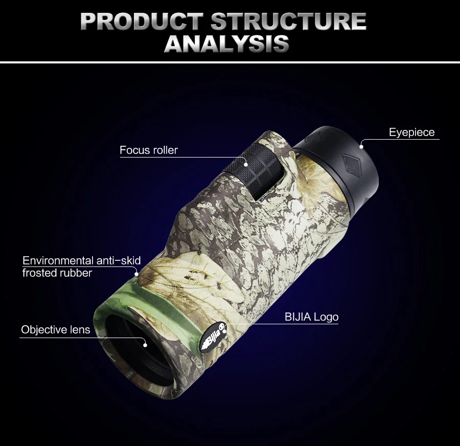 BIJIA 10x42 высокое качество 4 цвета с многослойным покрытием BAK4 призма Монокуляр охота наблюдение за птицами путешествия телескоп