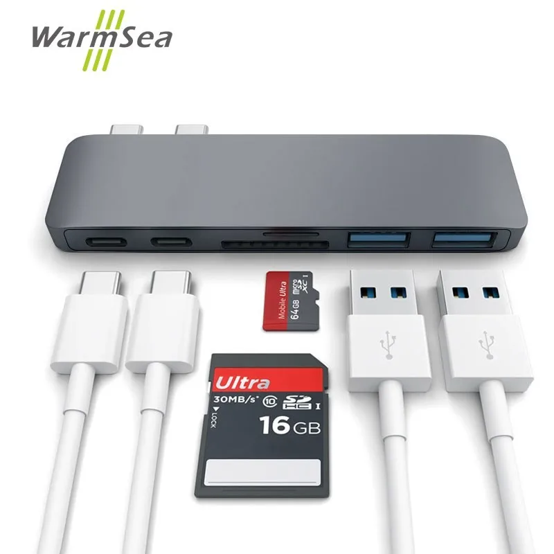 Тип usb C концентратор Thunderbolt 3 адаптер dongle док комбо с USB 0 порты SD слот Micro карты для