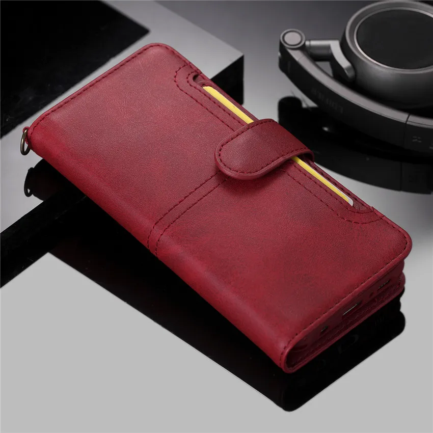 Red for 7plus 8plus Роскошный брендовый Магнитный чехол-кошелек для Iphone 8, 7 Plus, Fundas, кожаный чехол-подставка, держатель для карт, карман Etui для Iphone 8 plus, чехол - Цвет: Red for 7plus 8plus