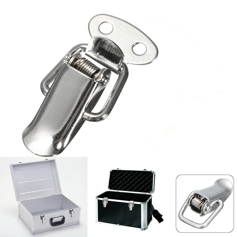 6Pcs/set Stainless Steel Hardware Cabinet Box Case Spring Loaded Latch Catch Toggle Hasp For Home Office Shop