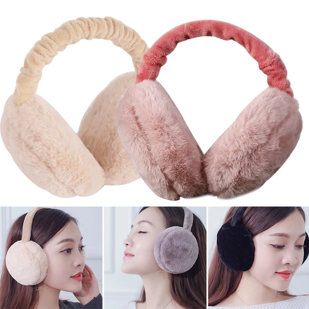 Women Earlap Protector Faux Fur Adjustable Full Surround Earmuffs Foldable Winter Headband Ear Warmer | Аксессуары для одежды