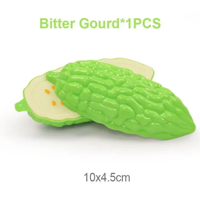 Bitter Gourd Детские ролевые игры, режущие игрушки, детский кухонный набор для приготовления пищи, пластиковые фрукты и овощи, еда для кукол, развивающие игрушки для девочек - Цвет: Bitter Gourd