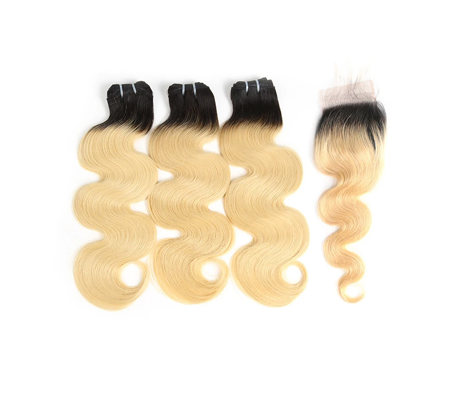 Ali queen hair Products бразильские объемные волнистые девственные волосы 3 пучка с кружевной застежкой часть предварительно сорванные натуральные волосы
