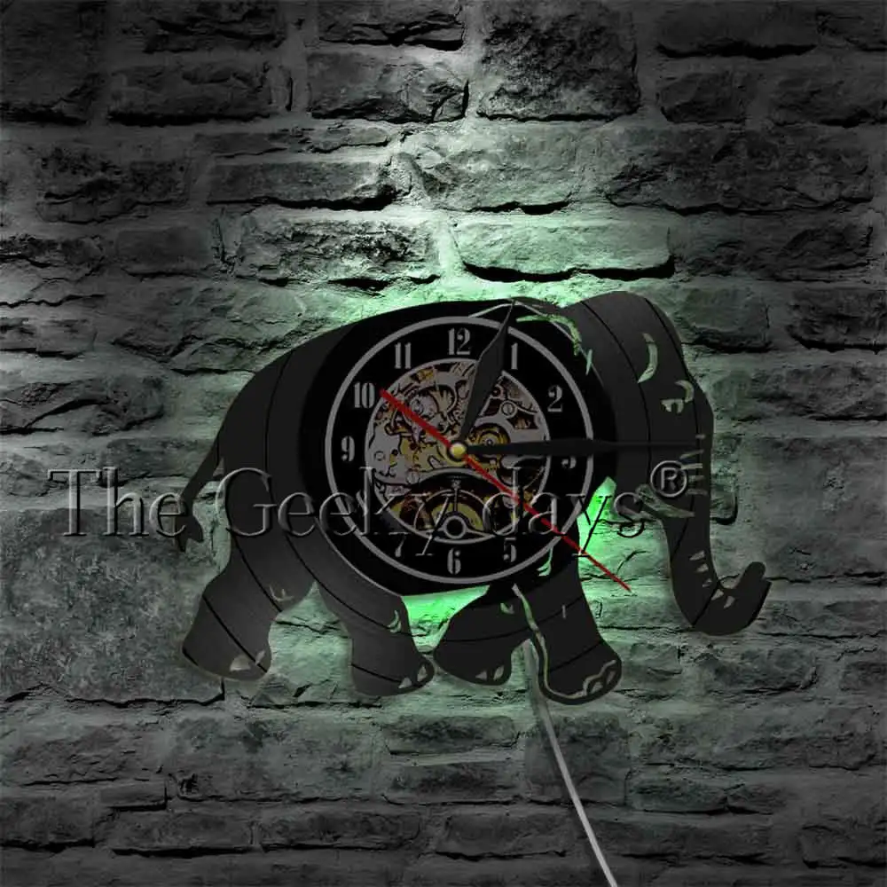 Ходячие слон для детской комнаты Настенные часы иллюстрация стены искусства