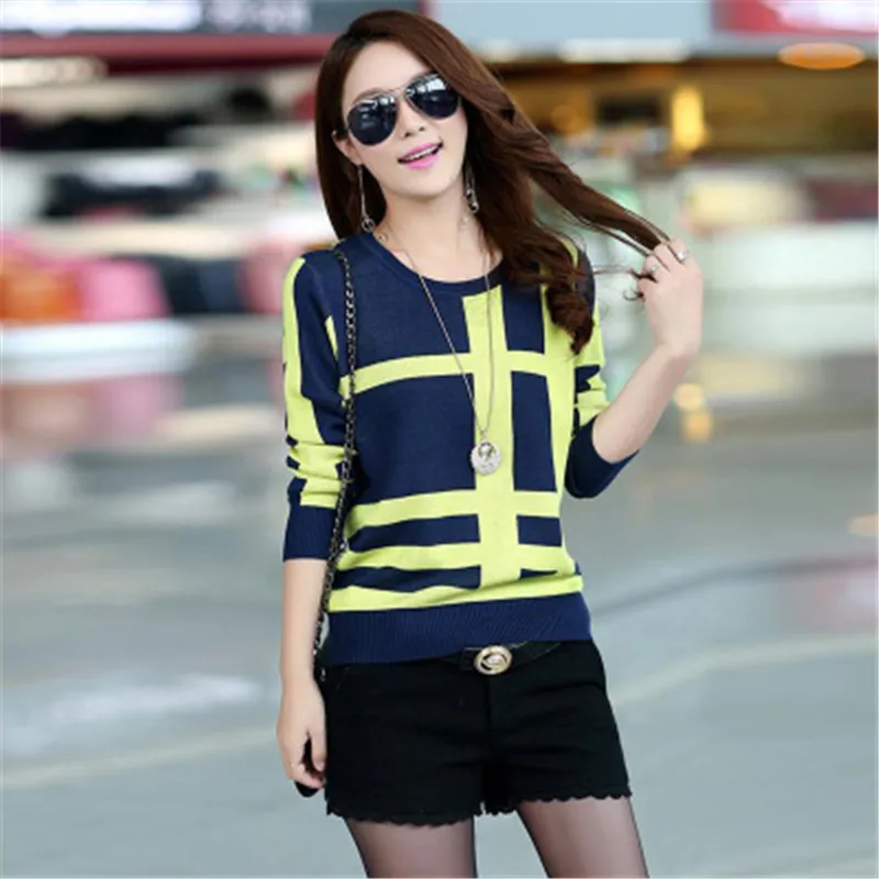 Новый стильный кашемировый свитер Женский пуловер женский с круглым вырезом