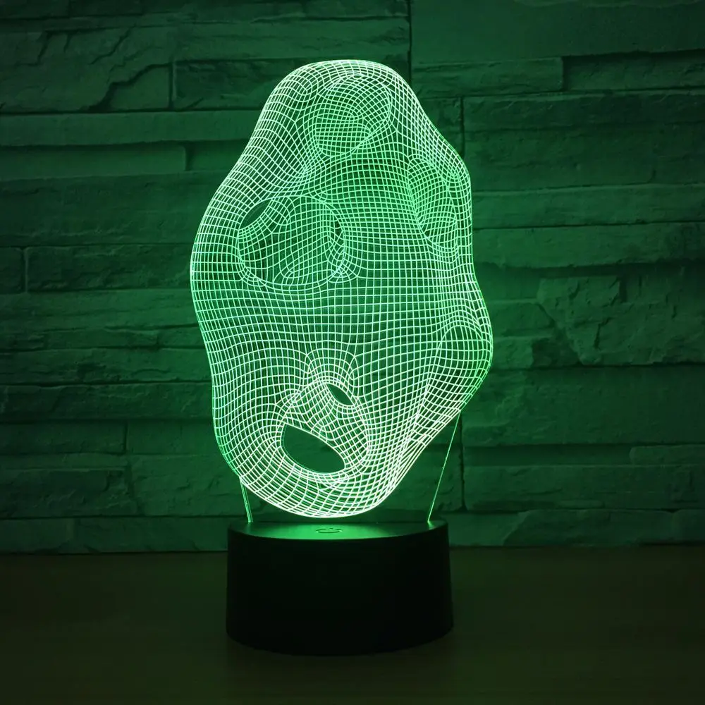 3D лампа художественная абстракция 7 цветов Светодиодная Ночная для детей