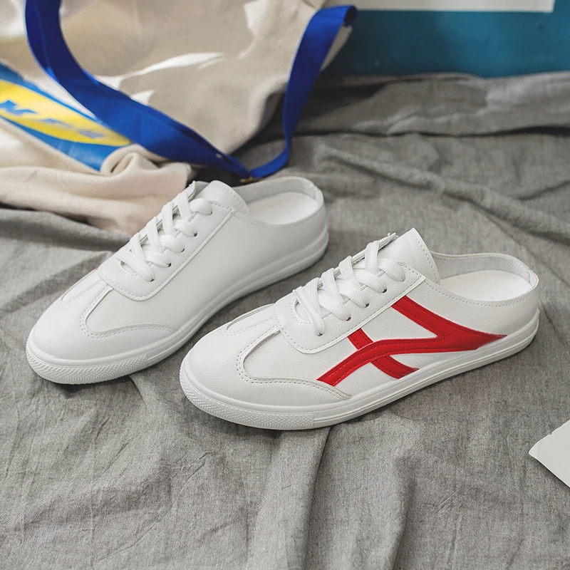 Shoes female 2019 tide shoes half support women's new casual summer models lazy drag small white | Обувь