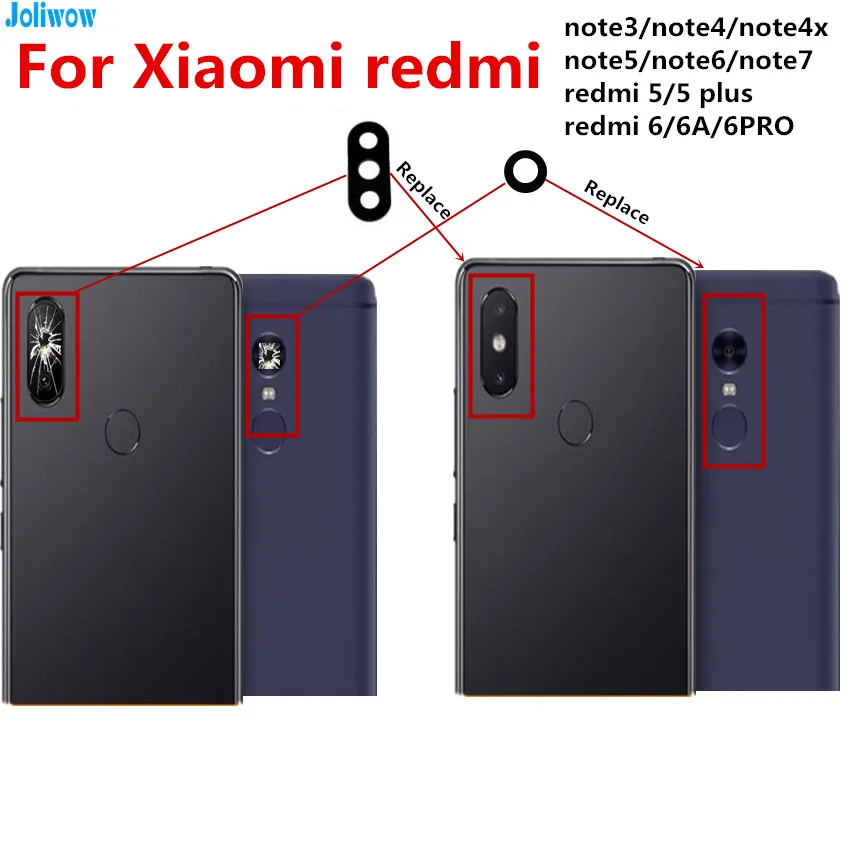 Для Xiaomi redmi 5 PLUS 6 A pro note5 note6 note3 note4 X S2 задняя камера стеклянные линзы запасные части