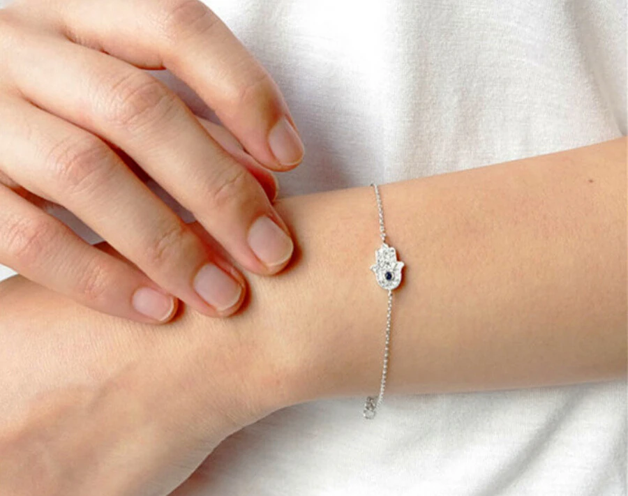 Модные золотые серебряные хрустальные бриллиантовые браслеты Hamsa высокого