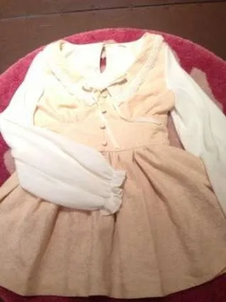 Экспорт в Японию L * z Лиза флок с принтом кружевной кукольный воротник топы