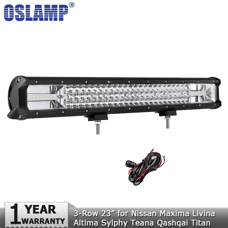 Oslamp 23 дюйма 324 Вт 3 рядный светодиодный световой бар для внедорожников точечный