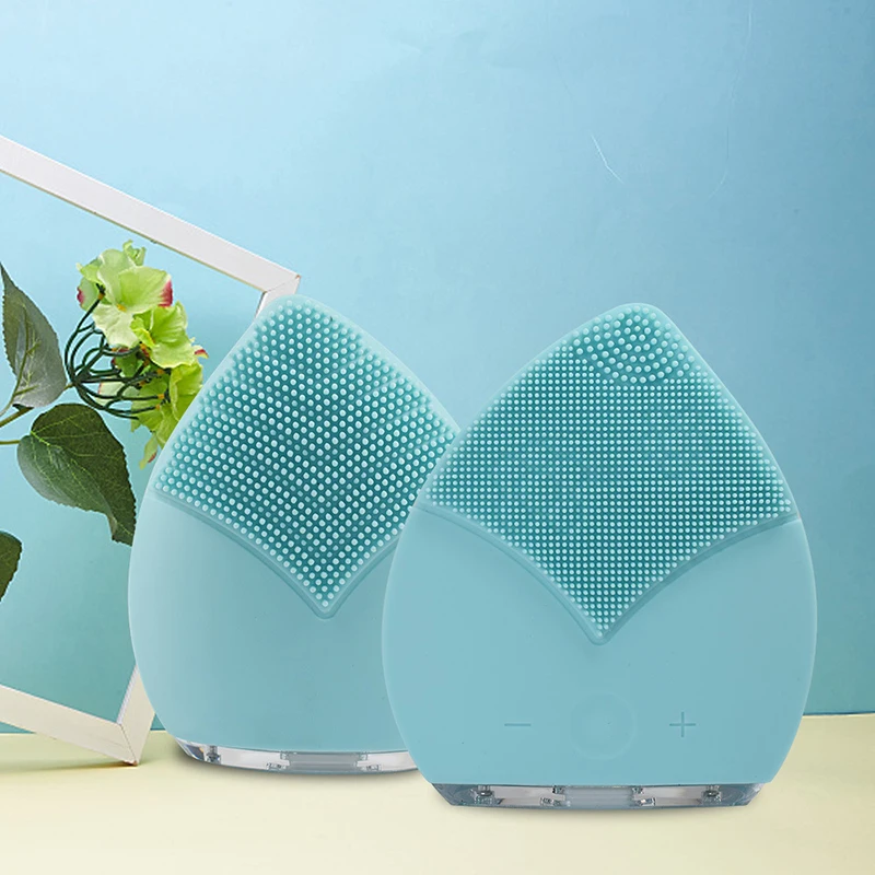 

Mini Electric Facial Brush Cleaner Silicone Waterproof Ultrasonic Instrument Facial Skin Care Spa Massager Beauty Tool Device