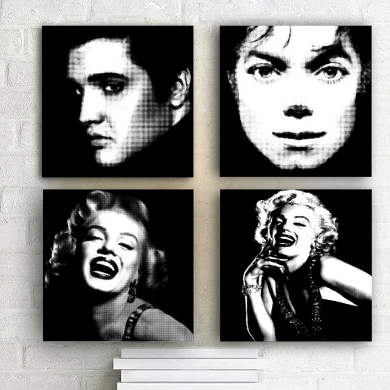 Черно белые Монро Мэрилин Майкл Джексон плакаты и принты минималистичный