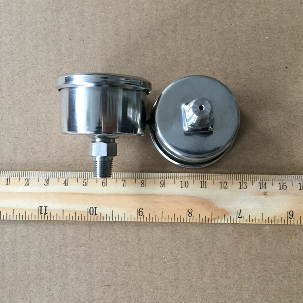 1/8 &quotBSPT Male 0 1Mpa 140 PSI 40 мм Манометр с циферблатом 304 Нержавеющее соединение обратное