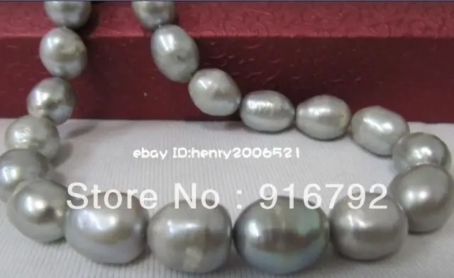 Жемчужное ожерелье в стиле барокко большой серый цвет | Украшения и аксессуары