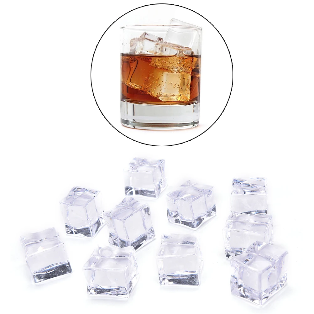 

10pcs 3 Sizes Clear Square Fake Artificial Acrylic Ice Cubes Crystal Home Display Decor Artificial Cubes