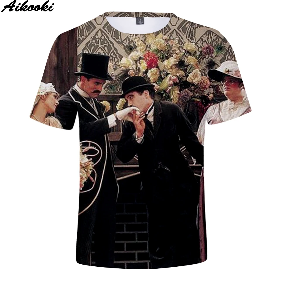 Классические футболки Chaplin 3D мужские/женские Korte Mouw Zomer Mannen Harajuku с принтом chaplin Cool t
